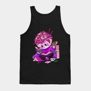 Ramen noodle teacher reading books - Sapphire Tank Top